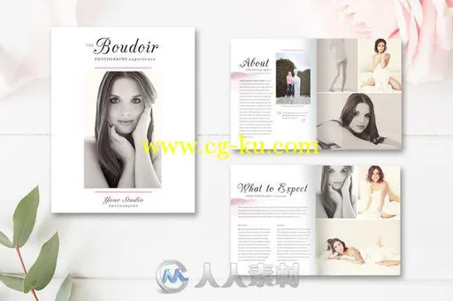 8款女性杂志排版展示PSD模板8 Page Boudoir Photography Magazine的图片3