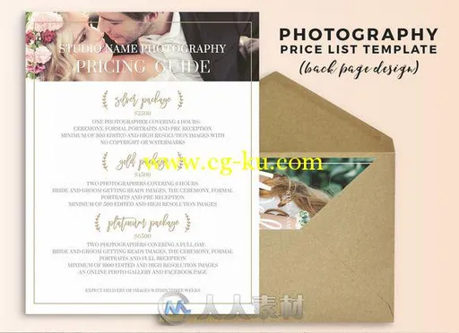 婚礼请柬排版展示PSD模板Wedding Photography Pricing Template的图片3