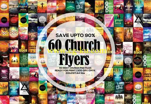 60款辉煌上帝の教堂海报PSD模板60 Glorious God Church Flyer Bundle的图片2