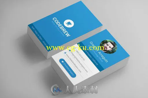 商业名片设计素材PSD模板CM - Material Design Business Cards 702142的图片1