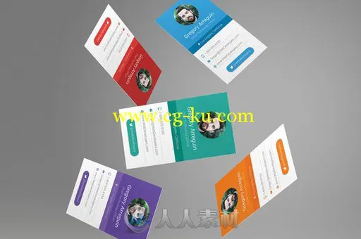 商业名片设计素材PSD模板CM - Material Design Business Cards 702142的图片2