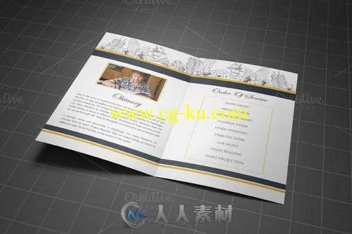 葬礼通告PSD模板CM - Printable Funeral Program Template 702079的图片2