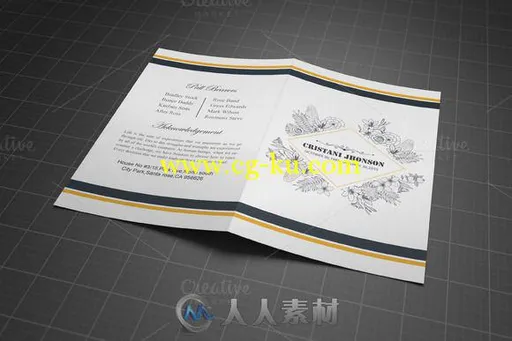 葬礼通告PSD模板CM - Printable Funeral Program Template 702079的图片3