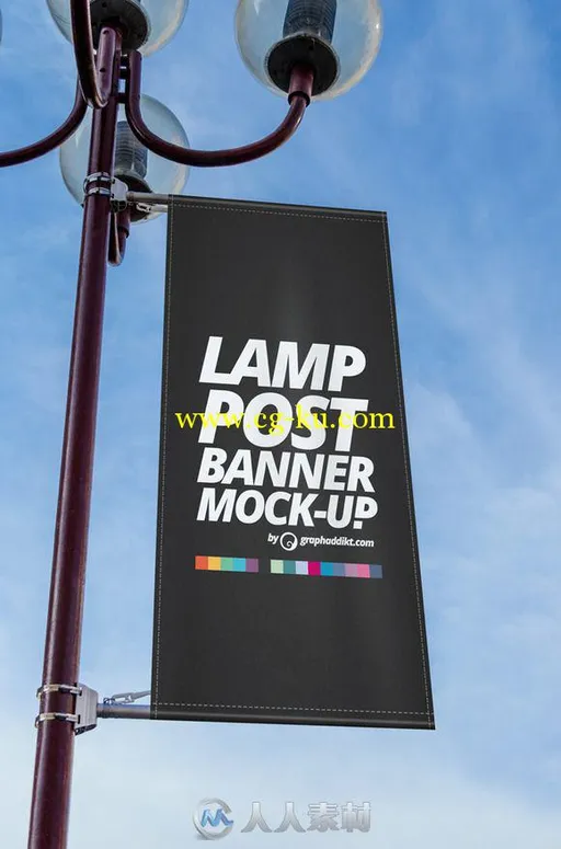 7款灯杆广告场景PSD模板7-Lamp-post-banner-mockup的图片3