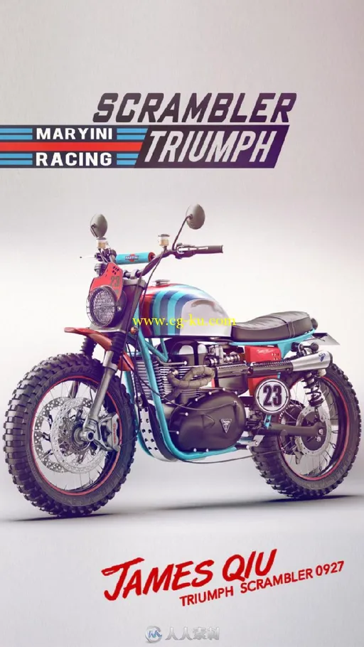 TRIUMPH T100 SCRAMBLER-凯旋T100改装复古攀爬者风格的图片3