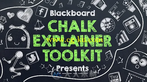 黑板粉笔课堂讲解包图形元素AE模板Blackboard Chalk Explainer Toolkit的图片1