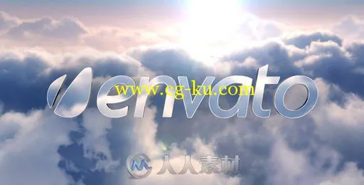 简单简洁的天空云彩3D标题LOGO演绎AE模板3D Logo In The Sky Reveal的图片2