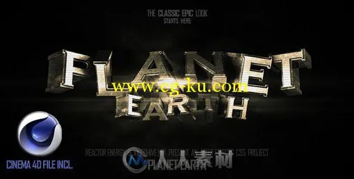 震撼的史诗电影3D文字字幕LOGO标题动画AE模板Planet Earth 2256809的图片2