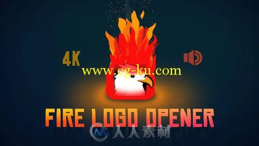 4K 时尚彩色火焰企业标志LOGO演绎AE模板Fire Logo Opener的图片2