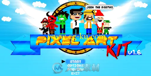 二维像素游戏MG角色动画卡通儿童AE模板Pixel Art Kit V1.6的图片1