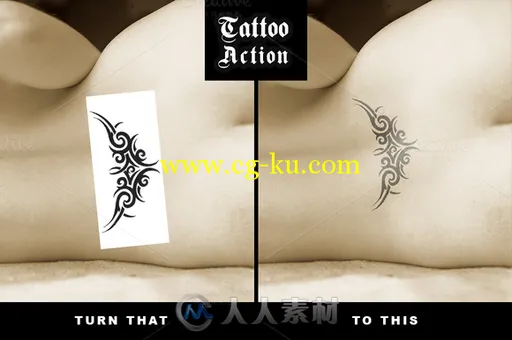 刺青纹身效果PS动作Instant Tattoo Action的图片1