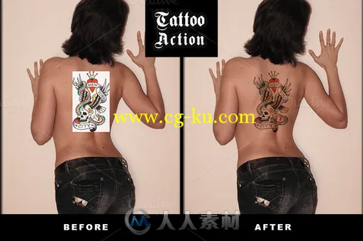 刺青纹身效果PS动作Instant Tattoo Action的图片3