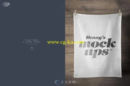 骑行面巾展示PSD模板Flour Sack Towel Mockup的图片1