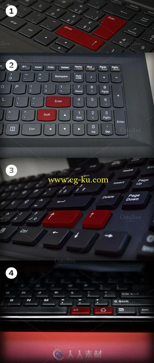 键盘帽定制展示PSD模板Custom Key on Keyboard Mockups的图片2