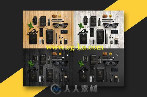 商务办公用品场景展示PSD模板Business MockUp PSD black的图片2