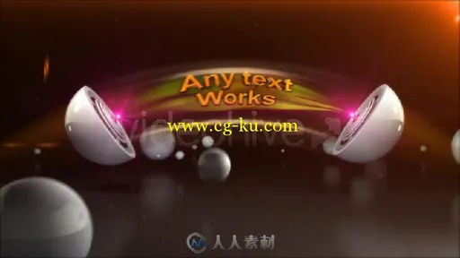 科幻色彩的圆球弹开两半显示图标LOGO演绎AE模板 Power Ball Logo Reveal的图片3