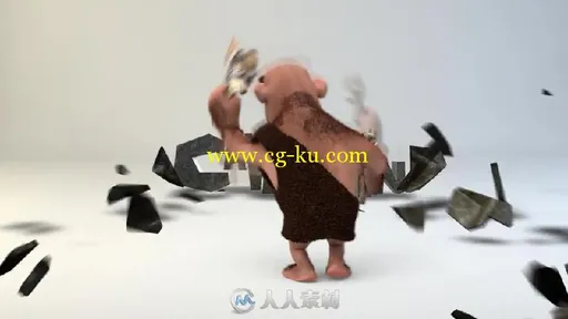 远古石器时代原始人敲出文字标题标志LOGO演绎AE模板 Caveman Logo的图片3