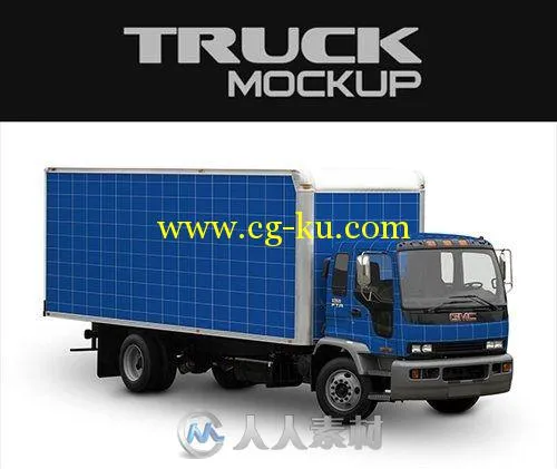 美国通用箱式卡车车体广告PSD模板Truck_Mockup的图片1