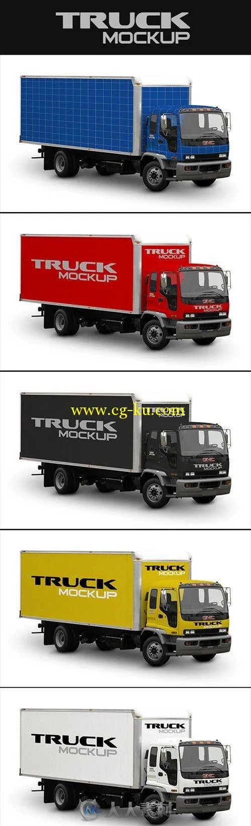 美国通用箱式卡车车体广告PSD模板Truck_Mockup的图片2