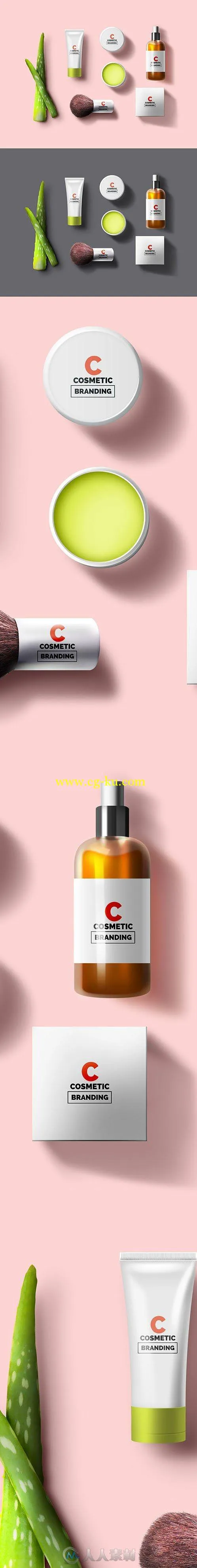 化妆品和LOGO场景展示PSD模板PSD Mock-Up - Cosmetic Branding 2016的图片2