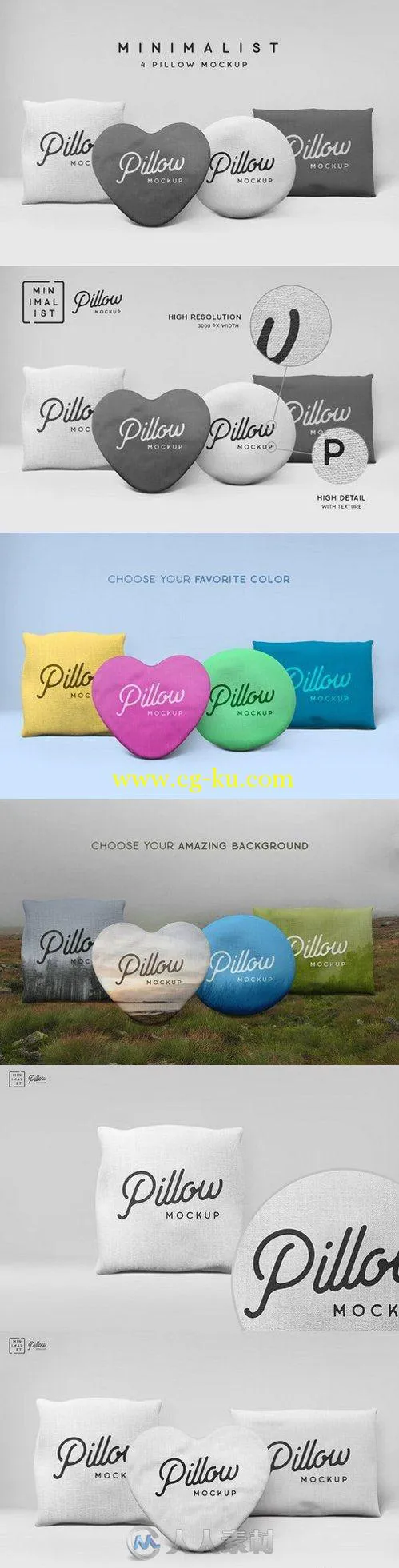 抱枕展示PSD模板Minimalist Pillow Mock-Up的图片2