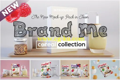 食品类品牌包装设计展示Brand Me - Cereal Mock-up Collection的图片1