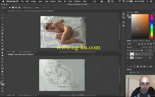 女性斜躺数字手绘大师级训练视频教程 GUMROAD DAARKEN FIGURE PAINTING RECLINED F...的图片2