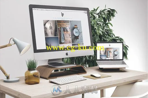 苹果工作台场景展示PSD模板Workspace Mockup Set 5的图片1