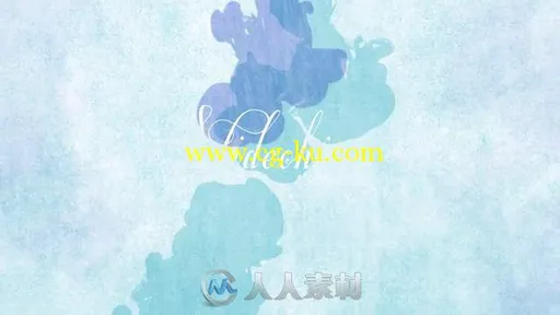 图片视频相册动画水墨色彩AE模板 Watercolor Slideshow的图片1