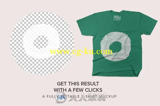 V领T恤服装场景展示PSD模板V-Neck_T-shirts_Mockups的图片2