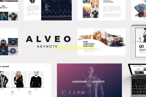 精简细致key模板Alveo Minimal Keynote Template的图片1