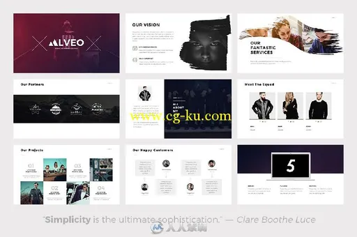精简细致key模板Alveo Minimal Keynote Template的图片2