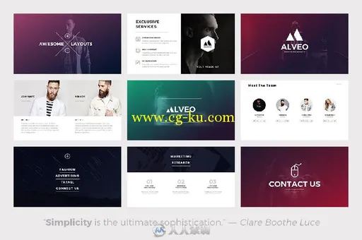 精简细致key模板Alveo Minimal Keynote Template的图片3