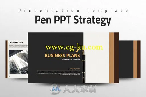 商业计划展示PPT模板Pen PPT Strategy的图片1