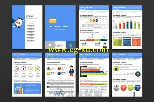 社交网络介绍展示PPT模板Social Network PowerPoint Vertical的图片2