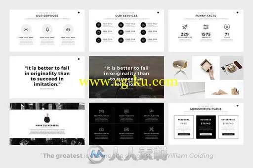 肖像物品展示KEY模板Ghost Minimal Keynote Template的图片3