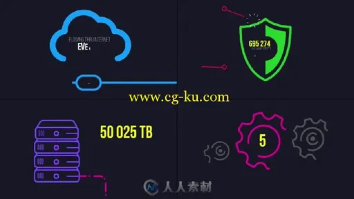 彩色的时尚MG图形元素动画AE模板 bigdata-ultimate-infographics-pack的图片2