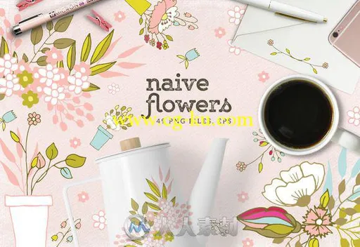 儿童风格花草平面素材合辑Naive Flowers的图片1