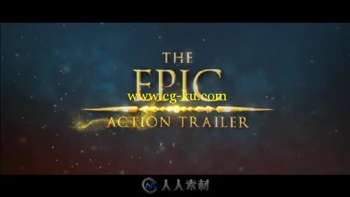 大气的金色粒子标志标题剧情展示影视片头AE模板 The Epic Action Trailer的图片2