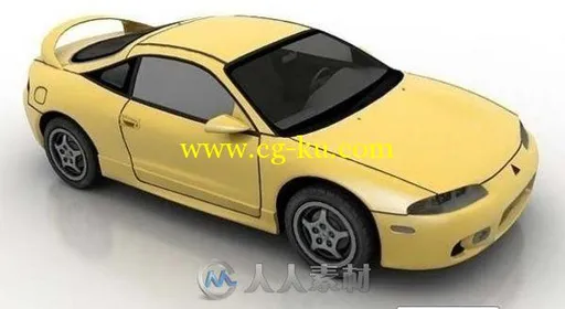 3d黄色跑车模型的图片1