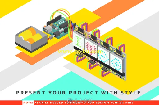 立体卡通风格电路模块平面素材Isometric Vector Arduino Starter Kit的图片2