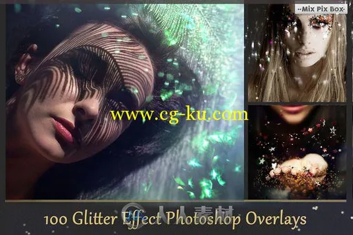 照片闪光修饰平面素材合辑Glitter Effect Photo Overlays的图片1