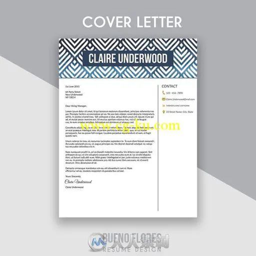 安德简历模板平面素材合辑Resume-Template-Claire-Underwood-b的图片2