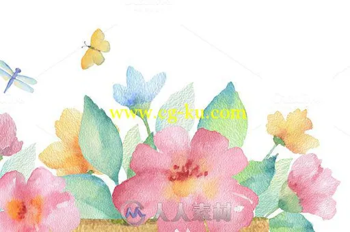 你好春天系列水彩画平面素材合辑Hello Spring Watercolor_的图片2