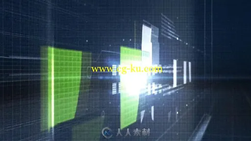 3D 科技科幻数字信息文字标志LOGO演绎AE模板 Holographic Corporate Logo Reveal的图片1