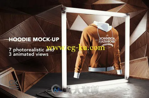 连帽衫动画展示PSD模板Hoodie Mock-up Animated Mock-up的图片1