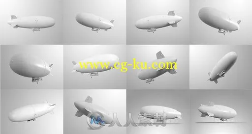 3D超真实齐柏林飞艇PSD模板Realistic 3D Zeppelin Dirigible的图片3