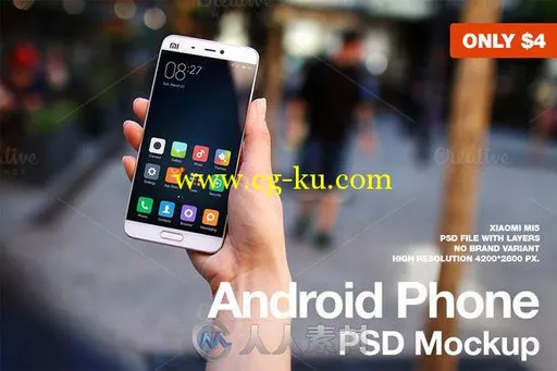 小米5产品场景展示PSD模板Android_Phone_Xiaomi_Mi5_Mockup的图片1