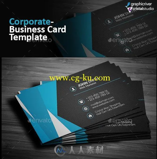 公司业务名片展示PSD模板Corporate Business Card 12444095的图片1