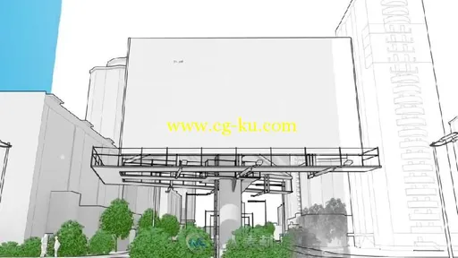 3D 简笔画描绘城市LED屏企业服务产品宣传AE模板 Sketch Billboard的图片3